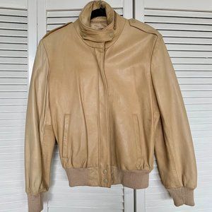 Vintage Ocean West Cream Leather Jacket